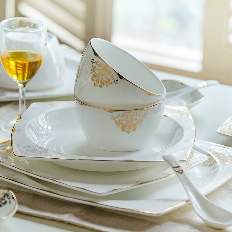 Dishes suit household European dish bowl suit Dishes contracted jobs wedding gift ipads China tableware suit