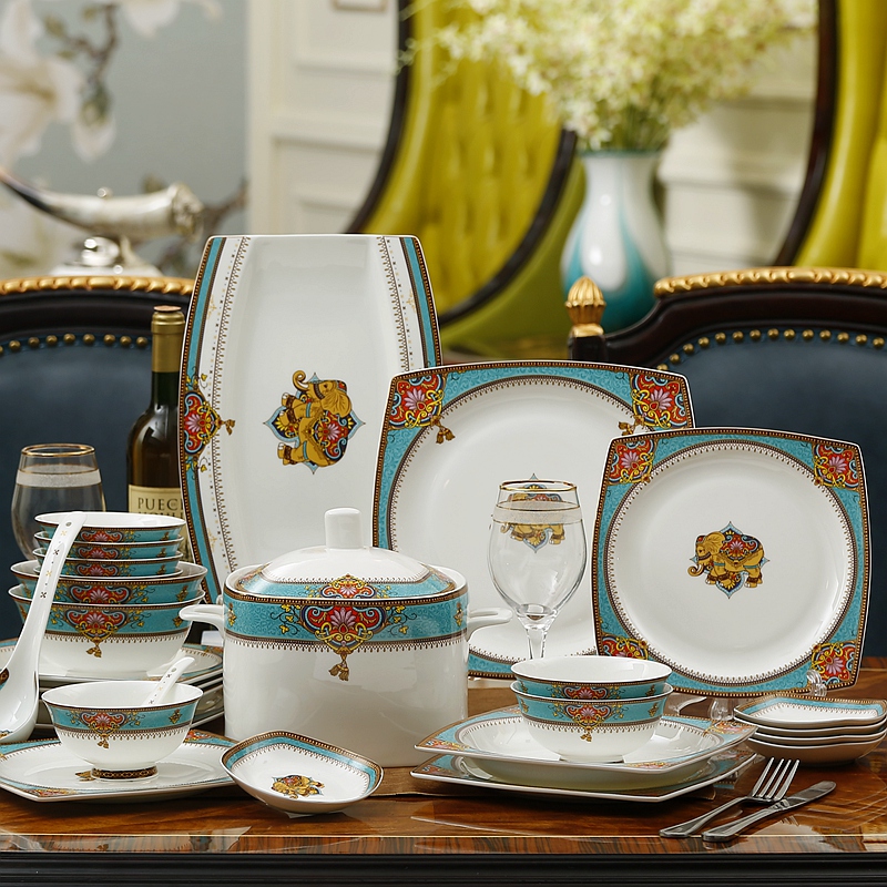 The dishes suit ipads porcelain tableware ceramics from The dishes home plate portfolio Bangkok amorous feelings of European - style bowl chopsticks sets