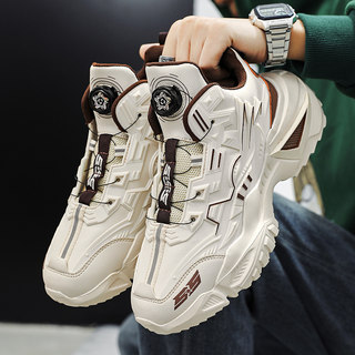 Men's Dad Shoes 2025 New Autumn Trendy Brand Thick-Soled Casual Running Shoes with a High-End Feel and Mechanical Height-Increasing Design