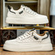 Men's shoes 2026 new spring trendy brand high-end thick-soled sneakers for boys light luxury casual versatile white sneakers