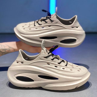 Men's Coconut Hole Shoes 2025 New Summer Outdoor Thick-Soled Hollow Full-Coverage Sandals for Outdoor Fishing and Beach