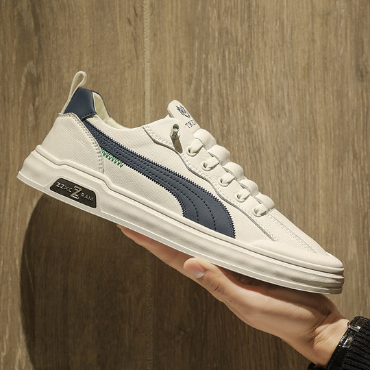 European station men's shoes 2025 new winter hot style one-leg soft-soled sports and leisure sneakers light luxury white trendy shoes