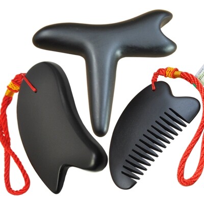 Stone-stone slate scraping board suit comb point Acupuncture Point home Neck Lymphatic Body Universal three sets of facial reflexology