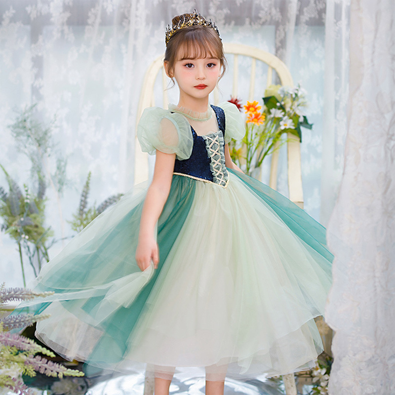 Frozen Anna Princess Dress Girls Summer Disney Cosplay Children's Day Birthday Dress Children's Green Dress Frozen Anna Princess Dress Girls Summer Disney Cosplay Children's Day Birthday Dress Children's Green Dress