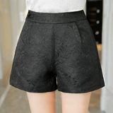 Шорты, осенние черные штаны для отдыха, коллекция 2021, высокая талия, в корейском стиле, А-силуэт, по фигуре