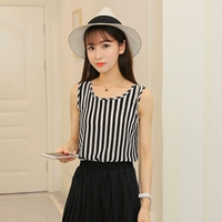 Майка топ, шифоновая футболка без рукавов, 2018, в корейском стиле