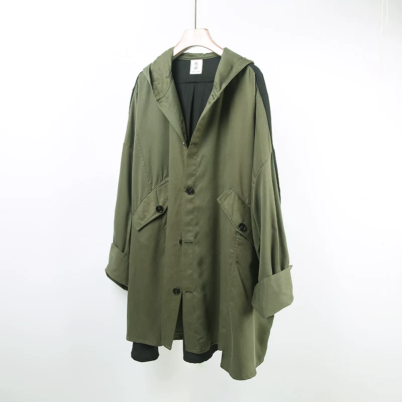 Брендовый trench coat, ретро японский медный худи, британский стиль, оверсайз