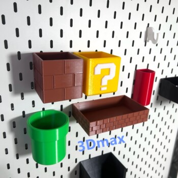Mario series water pipe question mark brick stationery storage pen holder bracket suitable for ikea hole board accessories