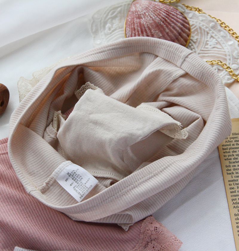 Winter Almond Sữa Gentle Cream Lace Trim Cotton Boxer Đồ lót nữ 155 quần lọt khe nam