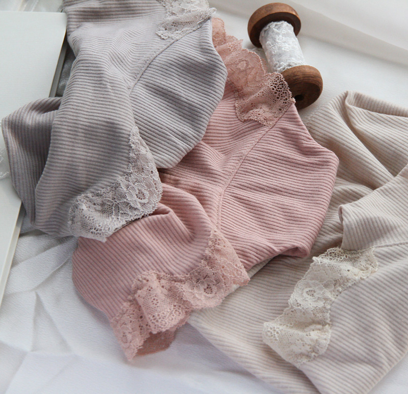 Winter Almond Sữa Gentle Cream Lace Trim Cotton Boxer Đồ lót nữ 155 quần lọt khe nam