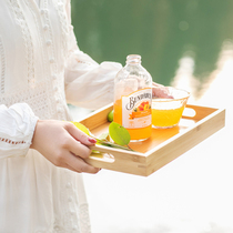 Dudu ~ Japanese small tray coming ~ Japanese bamboo rectangular tea tray living room household water cup tea cup tray