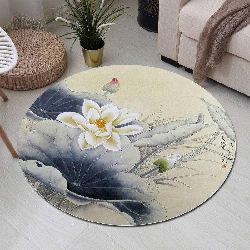 Trung Quốc phong cách retro Trung Quốc thảm sàn tròn chống trượt có thể giặt thảm phòng khách phòng ngủ yoga mat cloakroom thảm - Thảm thảm vintage
