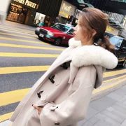 Áo khoác nịt ngực nữ dài phần dày phiên bản Hàn Quốc 2018 áo khoác nữ phổ biến áo len mới mùa đông