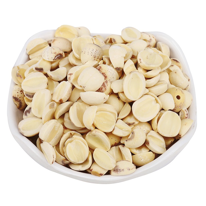 Half of the white lotus seeds dry goods large fragments Hunan Xiangtan farmhouse specialties grinding white lotus skin side lotus 500g