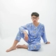 Bộ đồ ngủ bằng lụa cotton trung niên thanh niên mùa hè mỏng nam dài tay quần lót nam