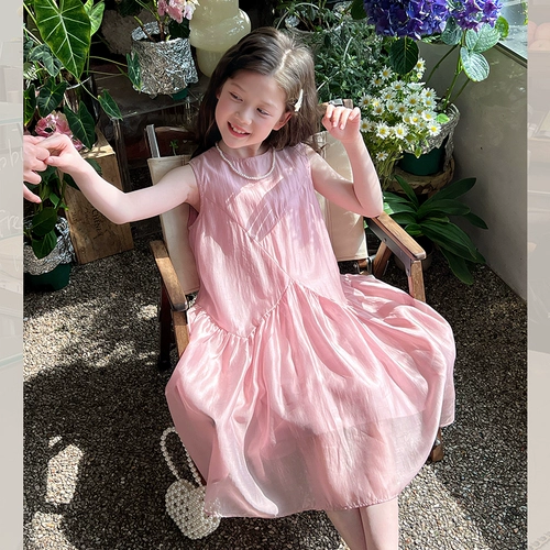 Платье без рукавов, юбка на девочку, длинная юбка для принцессы, летняя одежда, подходит для подростков