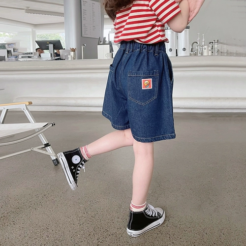 Детские джинсы, шорты, штаны, летняя одежда, подходит для подростков, свободный крой, в западном стиле, популярно в интернете