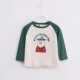 Quần áo cotton trẻ em hoạt hình áo thun bé gái đáy dài tay áo trẻ em màu bé nhỏ 2019 xuân mới quần áo trẻ em hàn quốc
