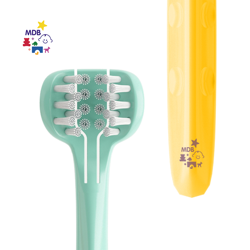 MDB婴儿牙刷360训练→宝宝牙刷0-1-2-3-6岁软毛乳牙儿童牙刷套装4支