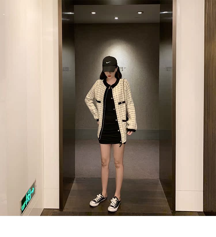 VK旗艦店 韓國風小香風格紋氣質單品外套