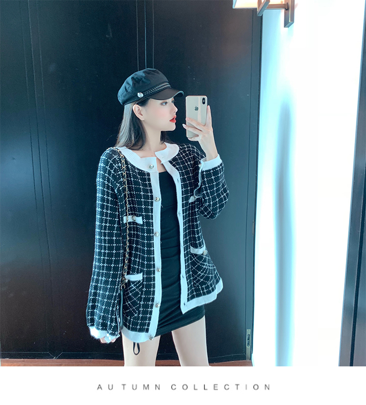 VK旗艦店 韓國風小香風格紋氣質單品外套