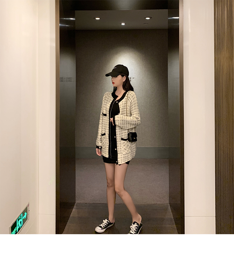 VK旗艦店 韓國風小香風格紋氣質單品外套