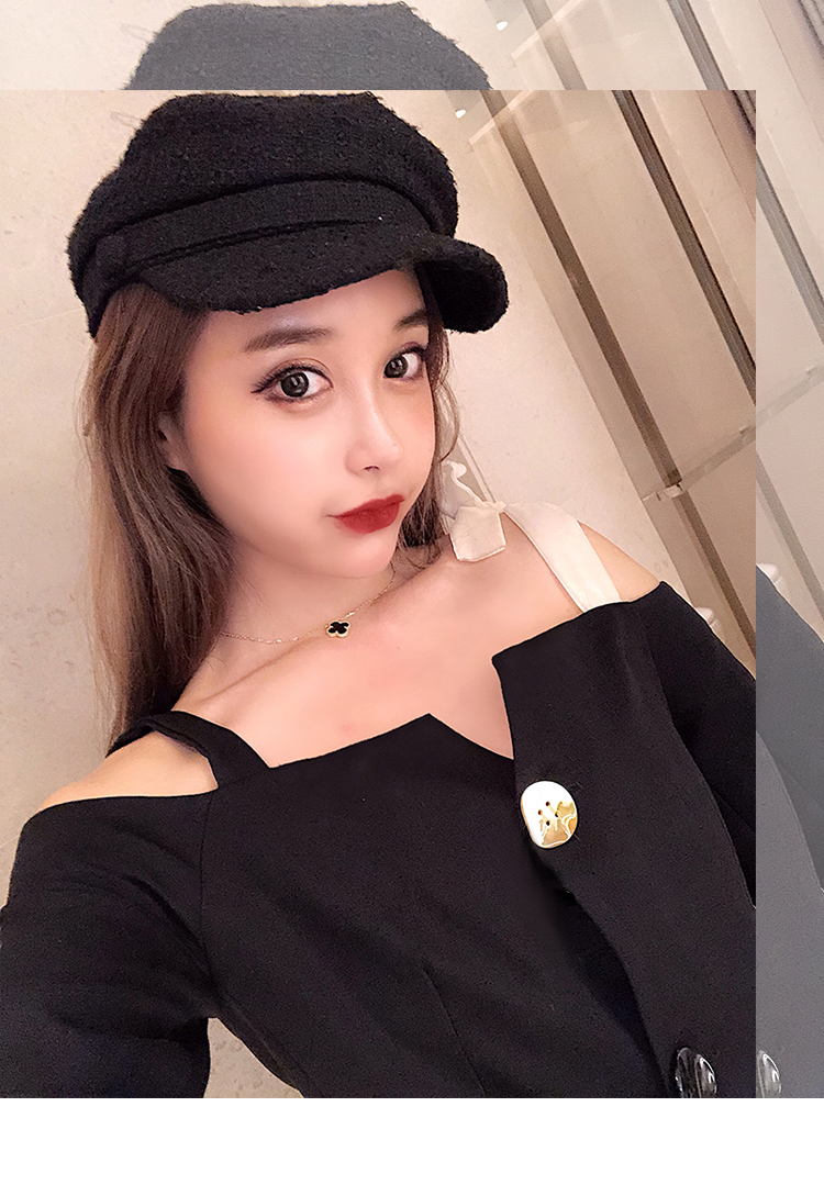 VK旗艦店 韓系拼接絲絨肩帶性感長袖單品外套
