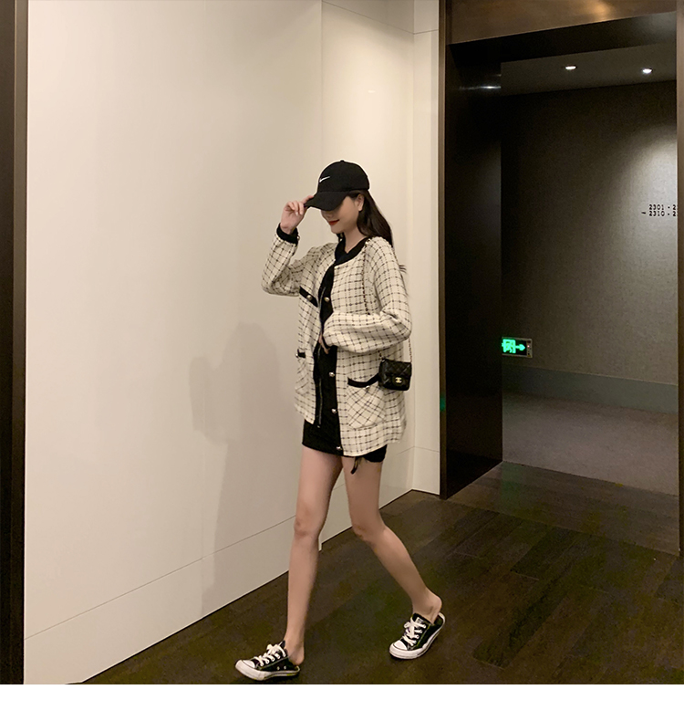 VK旗艦店 韓國風小香風格紋氣質單品外套