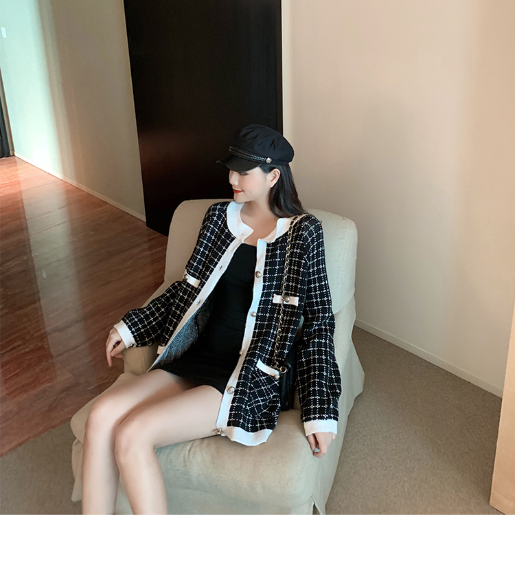VK旗艦店 韓國風小香風格紋氣質單品外套