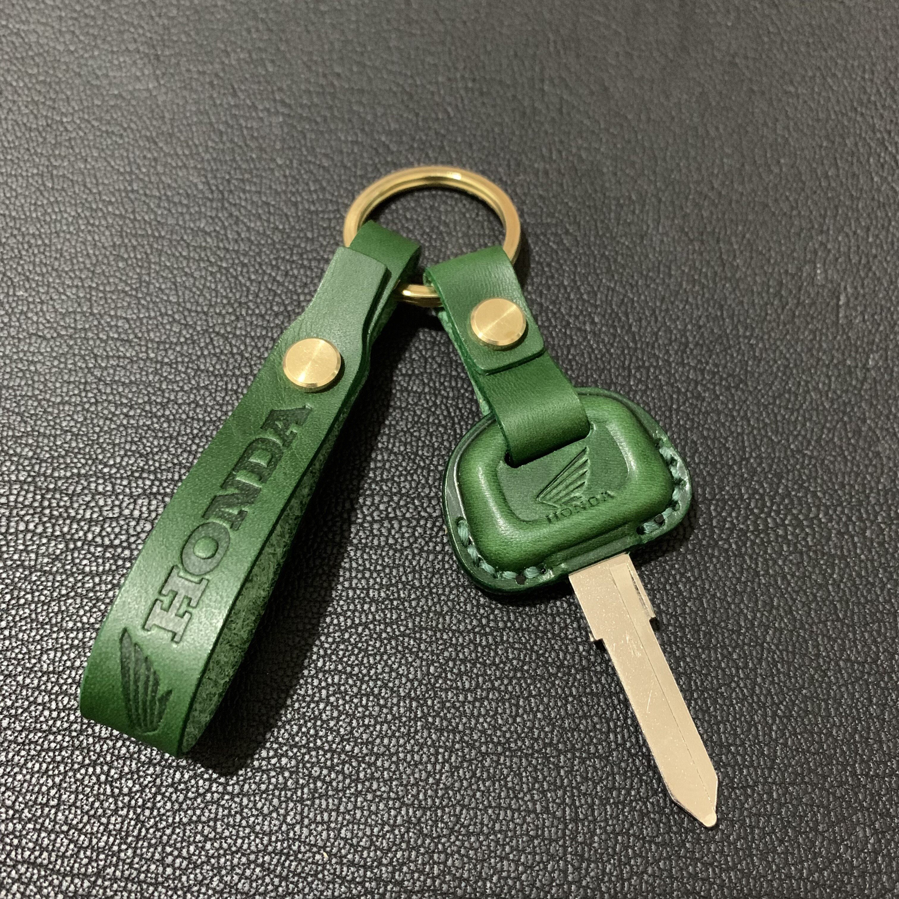 Suitable for Honda calf CC110 key leather sleeve custom head layer cow leather handmade retro key buckle ladle shell-Taobao