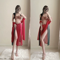 Красный комплект, накидка, длинная юбка, штаны