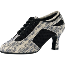 New Latin dance shoes for women medium high heels soft soles teachers figure dance shoes outdoor square ballroom dance shoes for women
