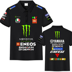 Ice Silk Cotton Polo Shirt Short-Sleeved T-Shirt Men's 2023 Motogp Factory Team Rosy Motorcycle Training Motorcycle Racing Team Uniform