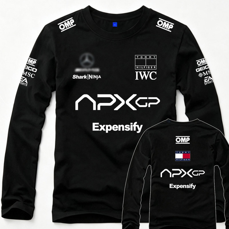 F1 Racing Movie Racer Apxgp Racing Suit Casual T-Shirt Pure Cotton Long-Sleeved T-Shirt Training Team Uniform F1 Racing Movie Racer Apxgp Racing Suit Casual T-Shirt Pure Cotton Long-Sleeved T-Shirt Training Team Uniform