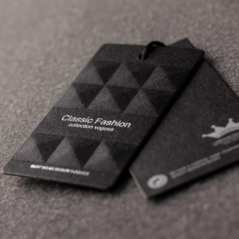 Black cardboard Three-dimensional bump Custom-made clothing tag Universal spot tag Customized production Printing tag