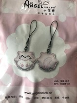 Angel Stitch imported cross-stitch double-sided embroidery mobile phone chain key chain pendant 026 Laughing Mouse-Pink