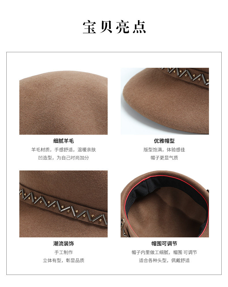 Chapeau pour femme      en Melange de laine - Ref 3233132 Image 8