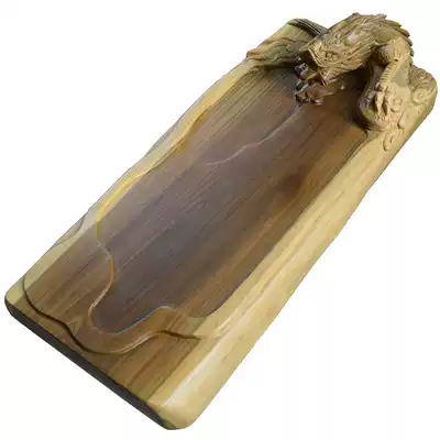 Solid Wood tea table special green sandalwood tea tray whole three-dimensional dragon carved wooden tea tea tea tray