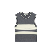 Eland Irregular Vest Womens Fashion Sleeveless Striped Knitted Vest Top 2024 Summer New Style