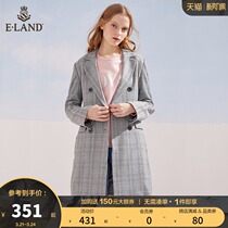 ELAND Clothing Romance Early Spring Korean version Plaid Suit Jacket Women Grey Gge Tattoo Pair of Slim Sweet and Ins