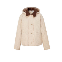 Хлопковая одежда Eland Yilian женская классическая клетчатая легкая теплая куртка съемная шапка осень 2024 новый стиль
