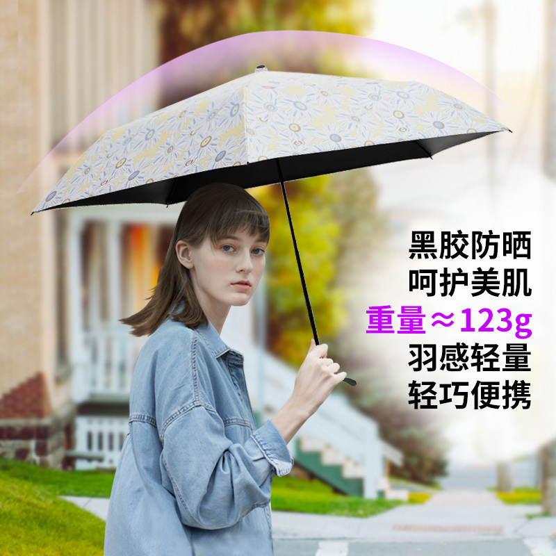 Janefer Goose Feather Ultra-Light Vinyl Sunscreen 70% off Dual-Use Sunshade and Rain Umbrella with Uv Protection and Foldable Design