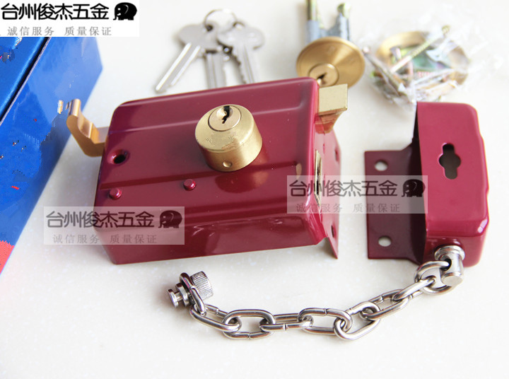 Solid power 559556 exterior fitted double tongue door lock old iron wood steel door burglar-proof copper lock core