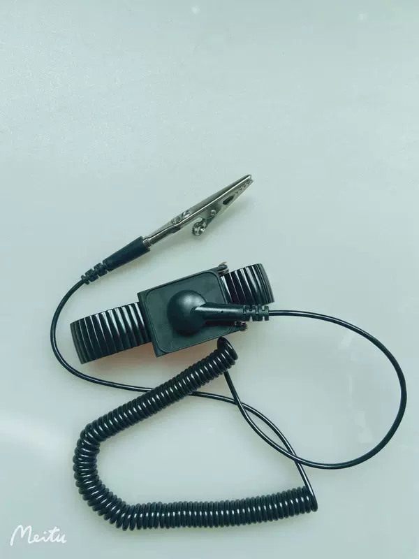 Dây màu đen chống tĩnh điện Dây kim loại có dây đeo cổ tay có thể điều chỉnh bằng thép không gỉ ESD Vòng đeo tay không dây bằng kim loại màu đen keo 3m siêu dính