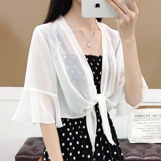 chiffon sun shirt short cardigan small waistcoat