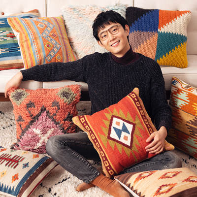 PentFair Indian imported Bohemian handmade throw pillows, homestay home cushions, back cushions, ethnic lumbar support pillows