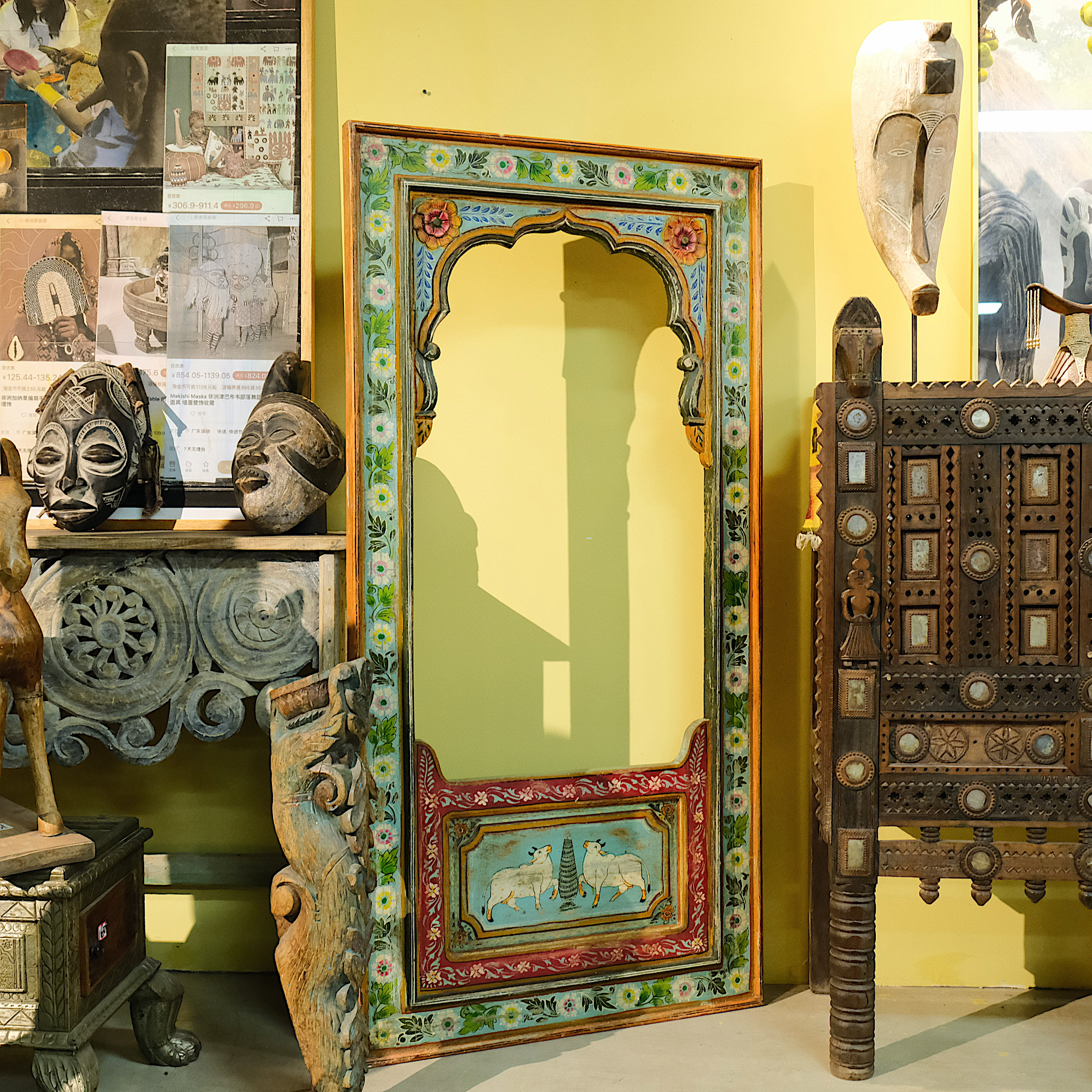 Painted door frame wall decoration imported ethnic retro