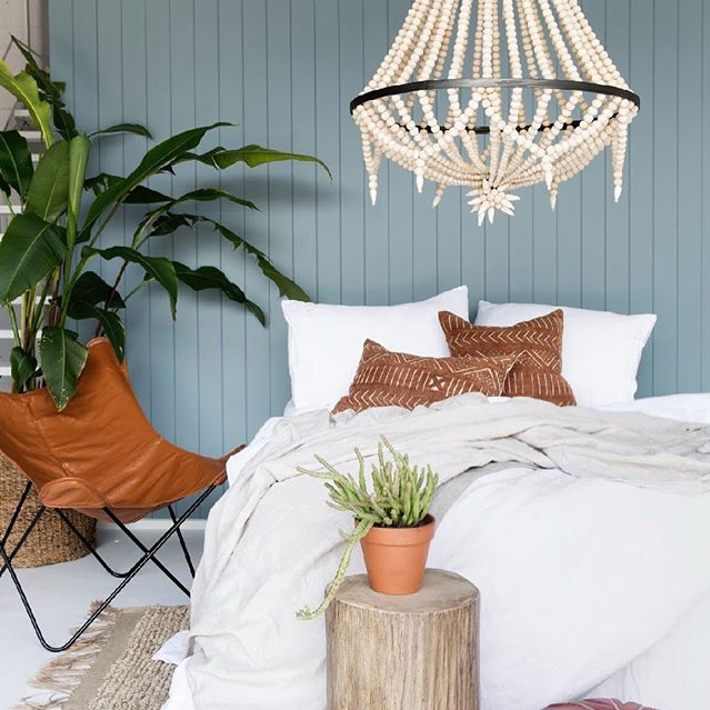 Bali Beaded Lampshade Island Handmade Wooden Chandelier