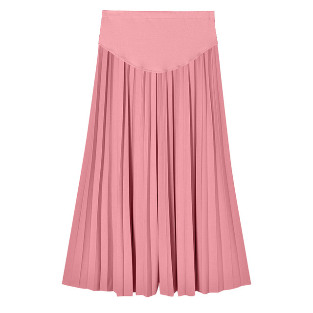 ແມ່ທ້ອງ summer ກາງ-ຍາວ pleated chiffon ທ້ອງ skirt summer ການຖືພາ skirt ວ່າງ A-line skirt