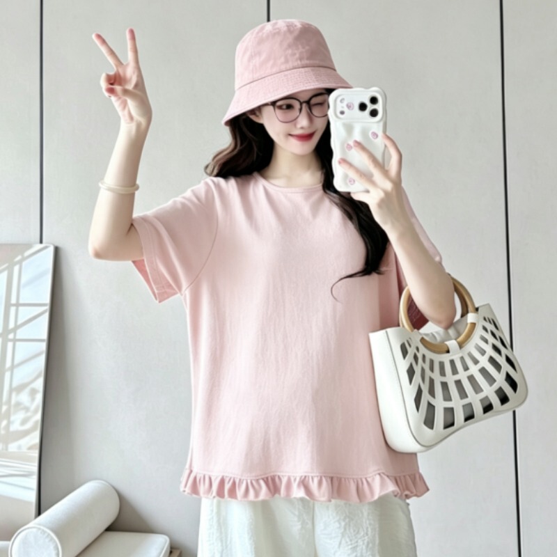 Maternity Summer Wear Ruffled Patchwork Short-Sleeve Top 2026 New Maternity T-Shirt Summer Pregnancy Clothes Trendy Mom Maternity Summer Wear Ruffled Patchwork Short-Sleeve Top 2026 New Maternity T-Shirt Summer Pregnancy Clothes Trendy Mom